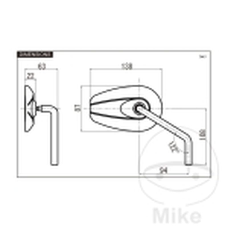 Retrovisor Negro Daytona Derecho Aluminio | Motos Camaral