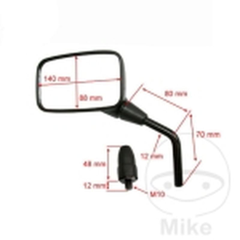 Retrovisor Negro Izquierdo JMP | Motos Camaral