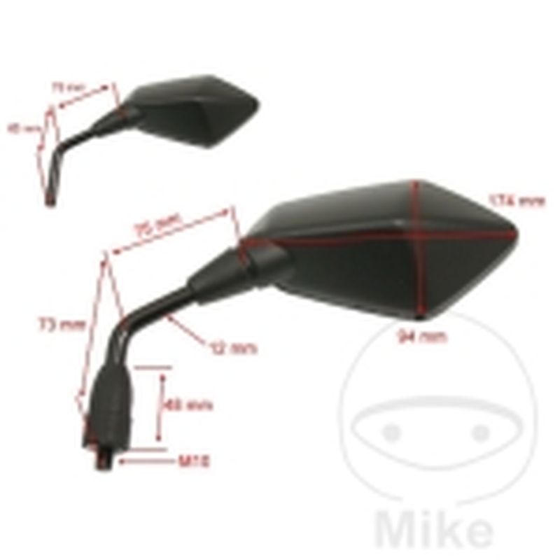 Retrovisor Negro Izquierdo JMP | Repuestos | Motos Camaral