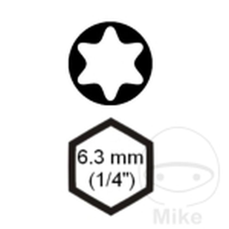 Punta Torx T8 1/4 Hexa 25 mm | Herramienta | Motos Camaral