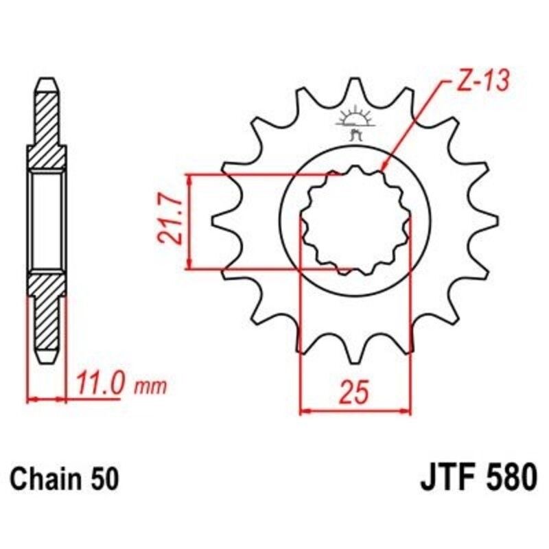 Piñón con goma anti-ruido JT SPROCKETS acero 580 - 530 - motoscamaralweb.com