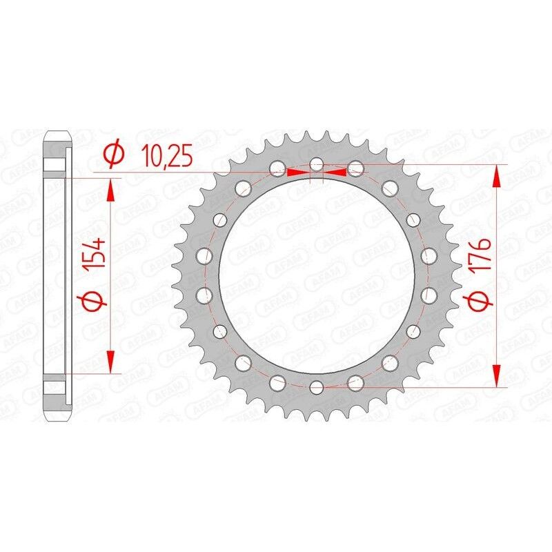Corona AFAM acero estándar 10801 - Paso 530 - motoscamaralweb.com