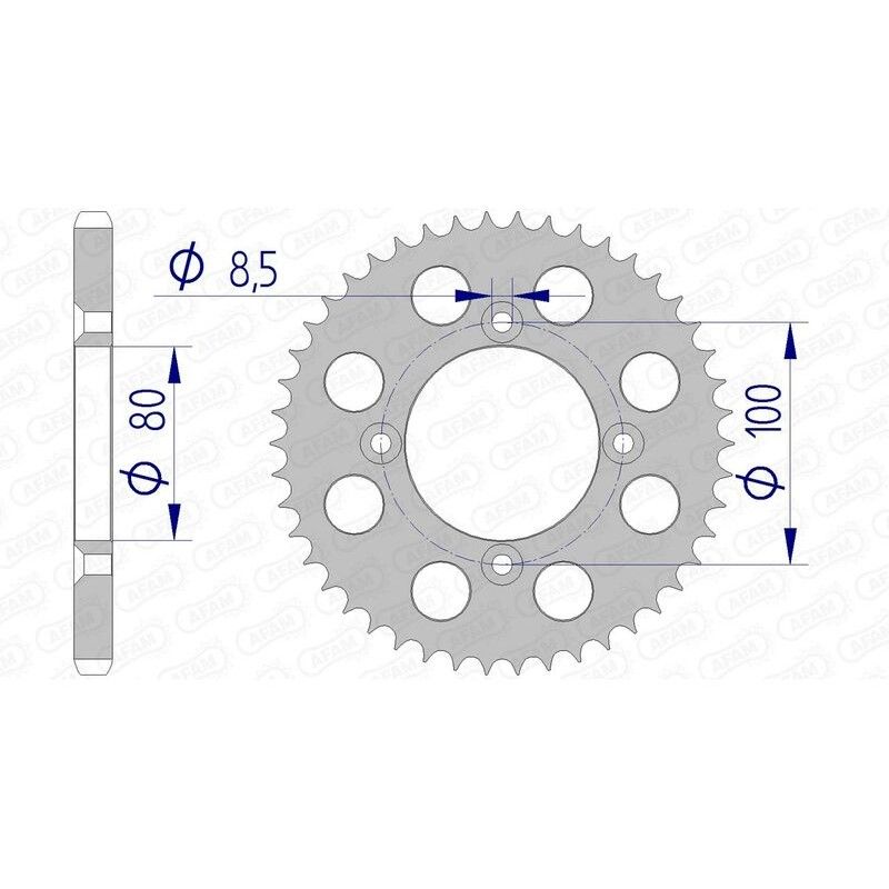 Corona AFAM aluminio ultraligera 11110 - Paso 428 - motoscamaralweb.com