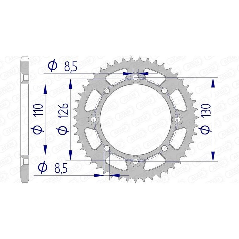 Corona AFAM aluminio ultraligera autolimpiable 17107 - Paso 420 - motoscamaralweb.com