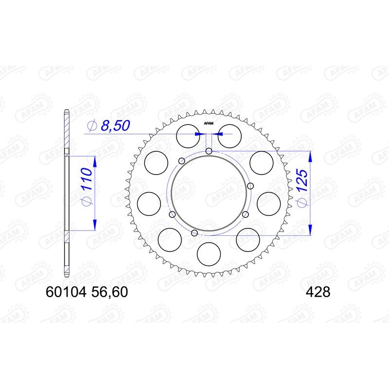 Corona AFAM aluminio 60104 - 428 - motoscamaralweb.com