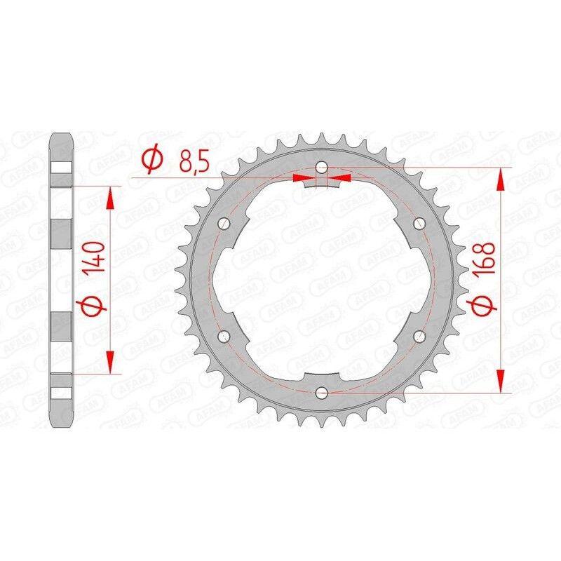 Corona AFAM acero estándar 92634 - Paso 525 - motoscamaralweb.com