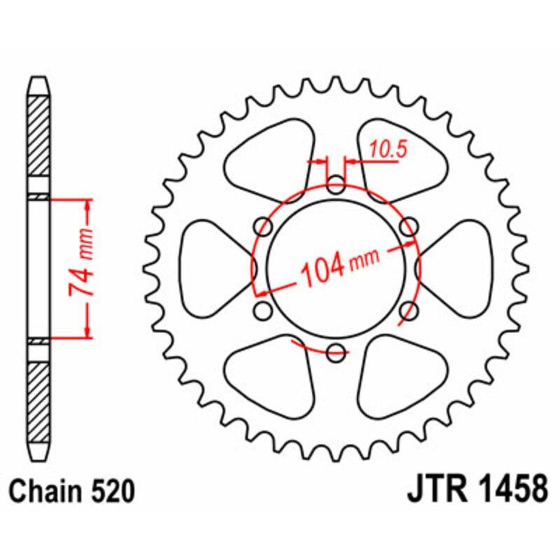Corona JT 1458 de acero con 40 dientes - motoscamaralweb.com