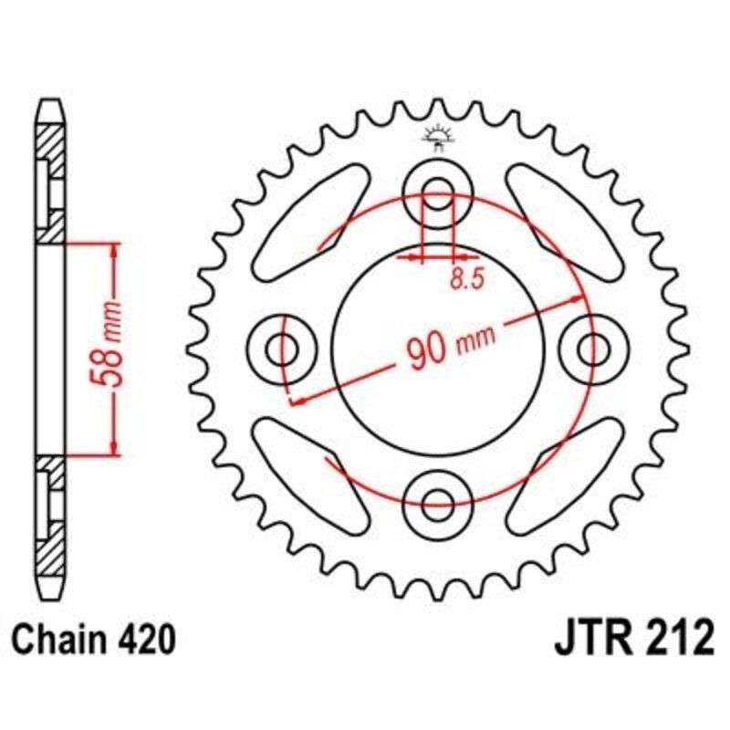 Corona JT 212 de acero con 34 dientes - motoscamaralweb.com