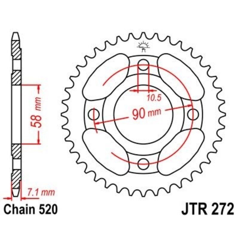 Corona JT SPROCKETS acero estándar 272 - 520 - motoscamaralweb.com