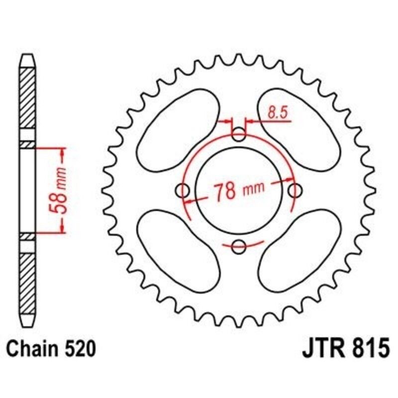 Corona JT 815 de acero con 38 dientes - motoscamaralweb.com