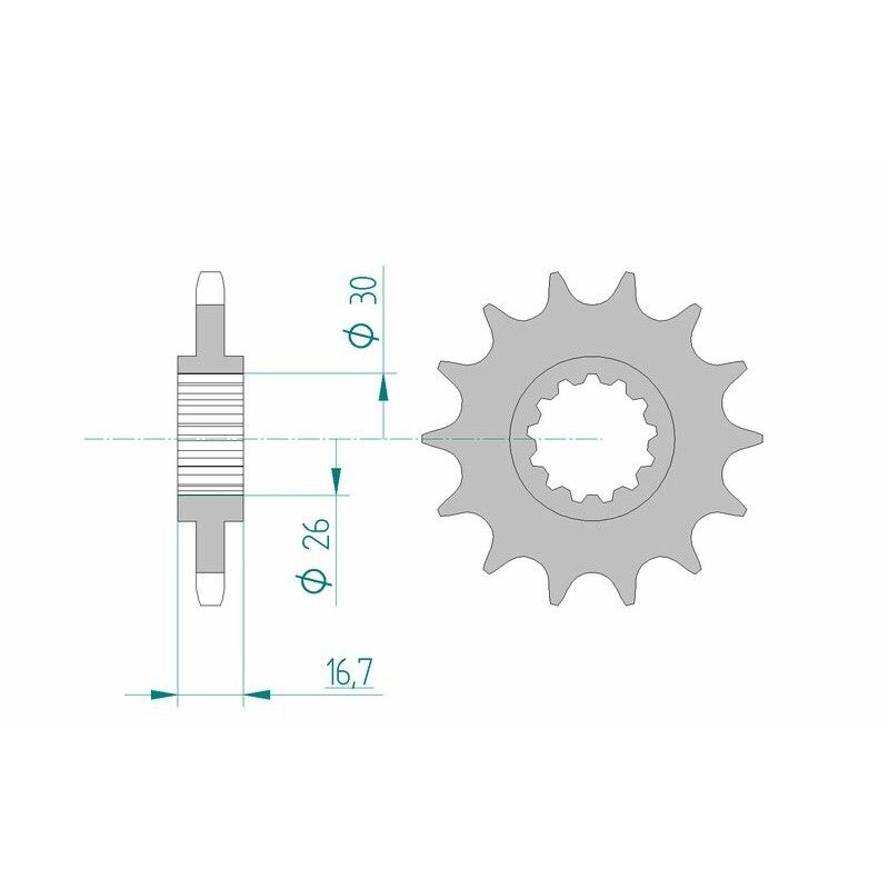 Piñón AFAM acero estándar 20612 - Paso 525 - motoscamaralweb.com