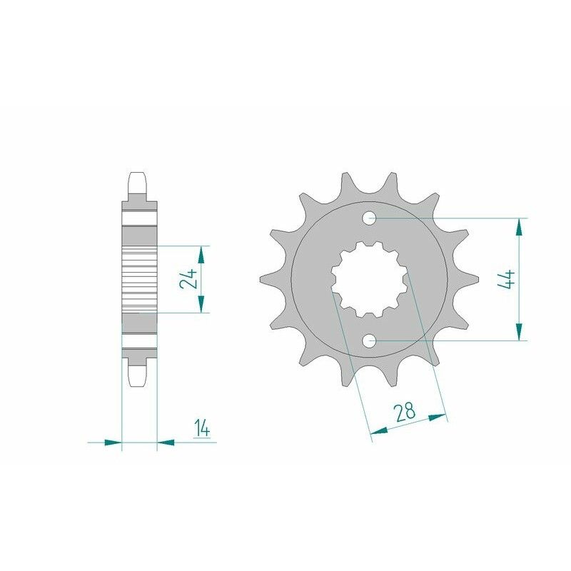 Piñón AFAM acero estándar 20614 - Paso 525 - motoscamaralweb.com