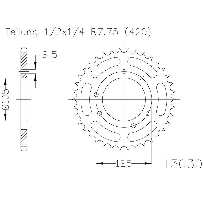 Corona ESJOT Acero 50-13030 48 dientes - motoscamaralweb.com