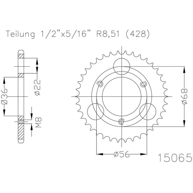 Corona ESJOT Acero 50-15065 28 dientes - motoscamaralweb.com