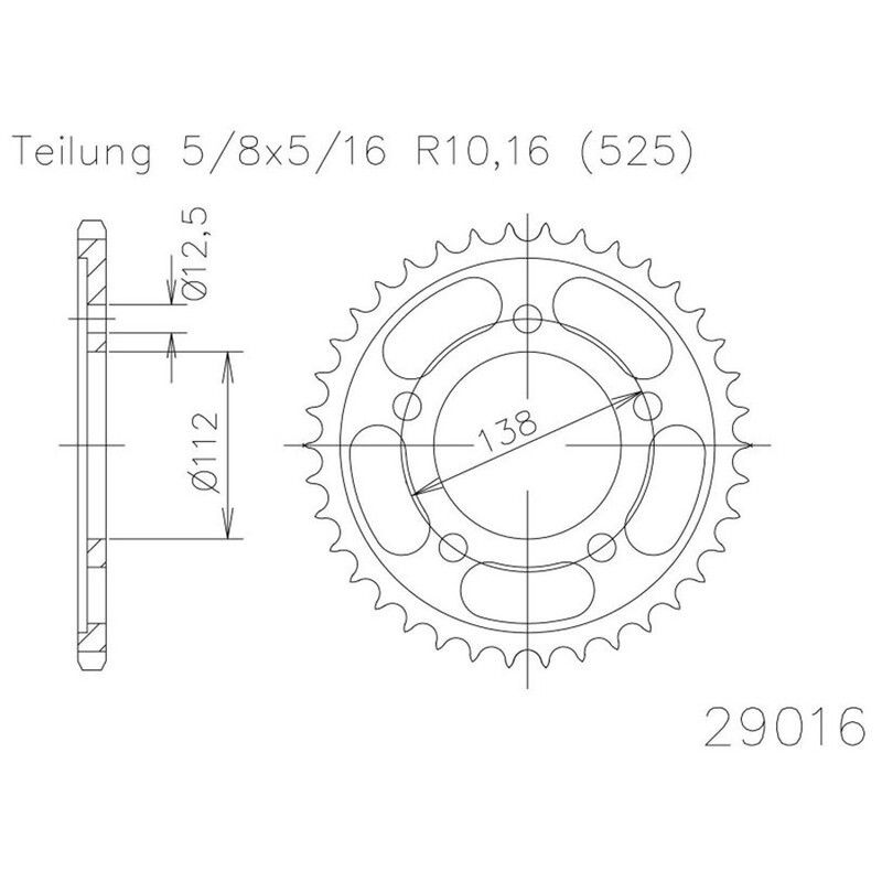 Corona ESJOT acero 50-29016 45 dientes - motoscamaralweb.com