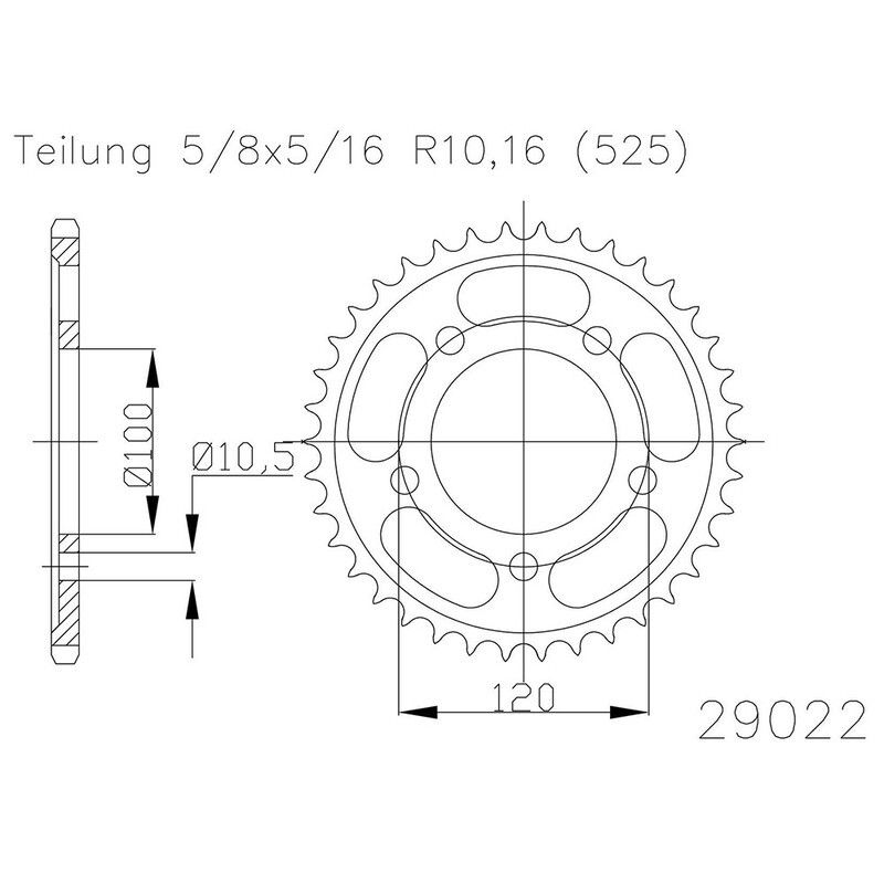 Corona ESJOT Acero 50-29022 43 dientes - motoscamaralweb.com
