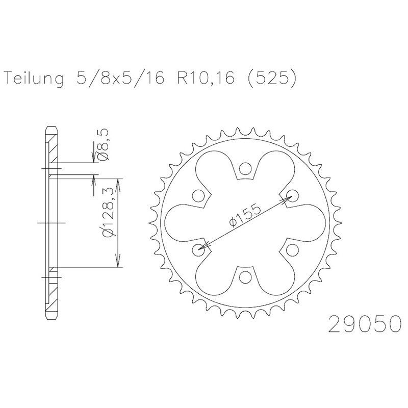 Corona ESJOT Acero 50-29050 38 dientes - motoscamaralweb.com