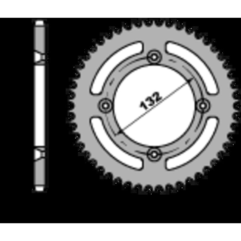 Corona PBR acero C45 estándar 4549 - 520 - motoscamaralweb.com