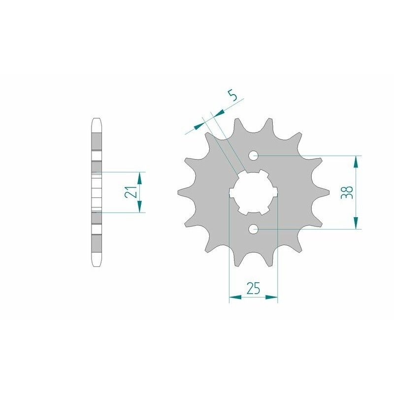 Piñón AFAM acero estándar 21308 - Paso 520 - motoscamaralweb.com