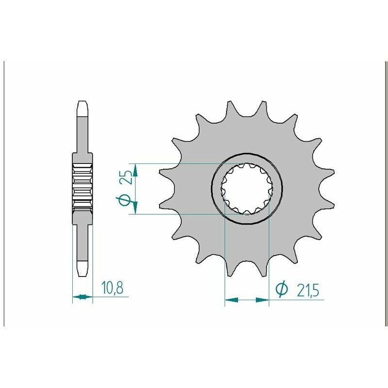 Piñón AFAM acero estándar 21512 - Paso 520 - motoscamaralweb.com