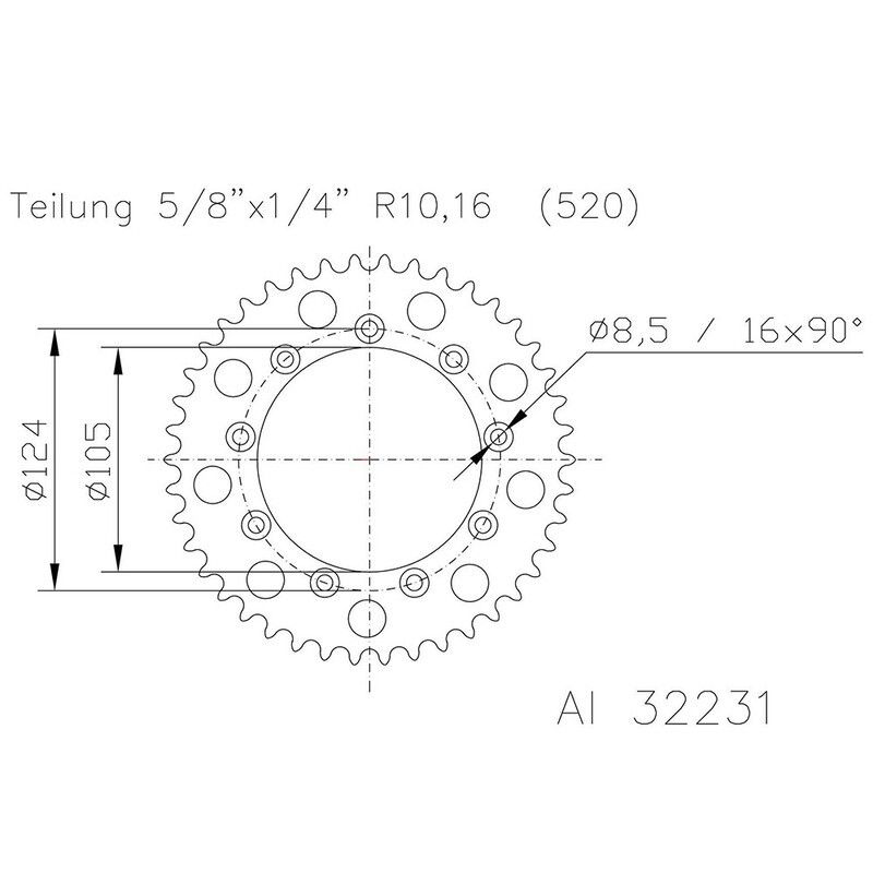 Corona ESJOT Aluminio 51-32231 52 dientes - motoscamaralweb.com