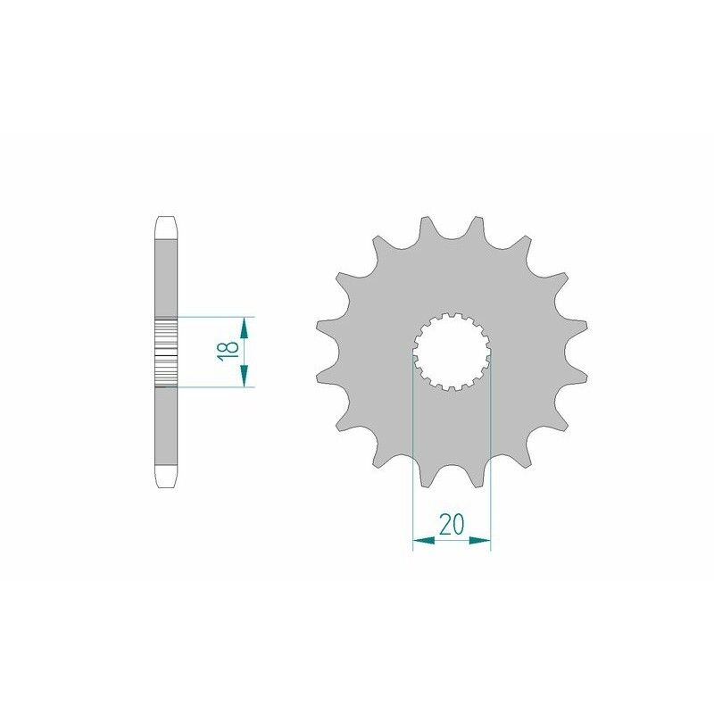 Piñón AFAM acero estándar 22200 - Paso 428 - motoscamaralweb.com
