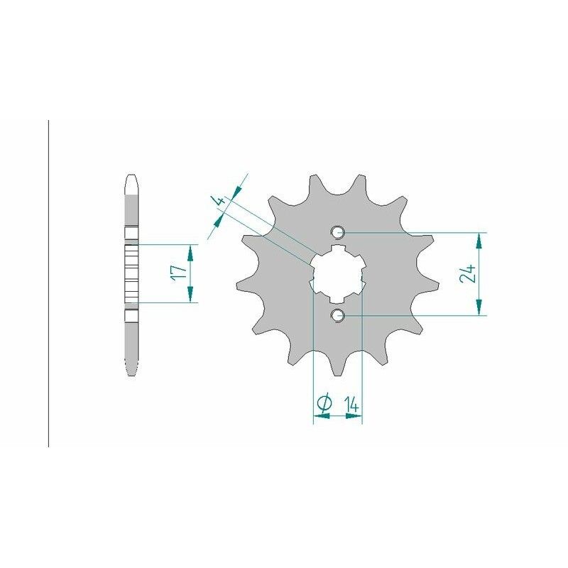 Piñón AFAM acero estándar 49102 - Paso 420 - motoscamaralweb.com