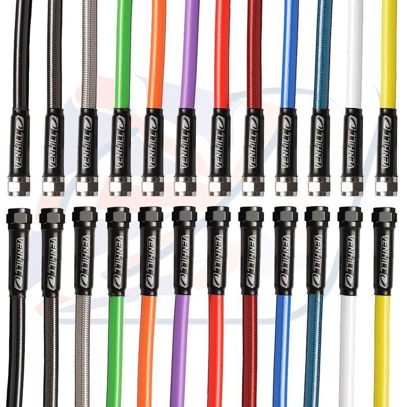 Latiguillo metálico negro Venhill 1000mm tuercas cromadas - motoscamaralweb.com