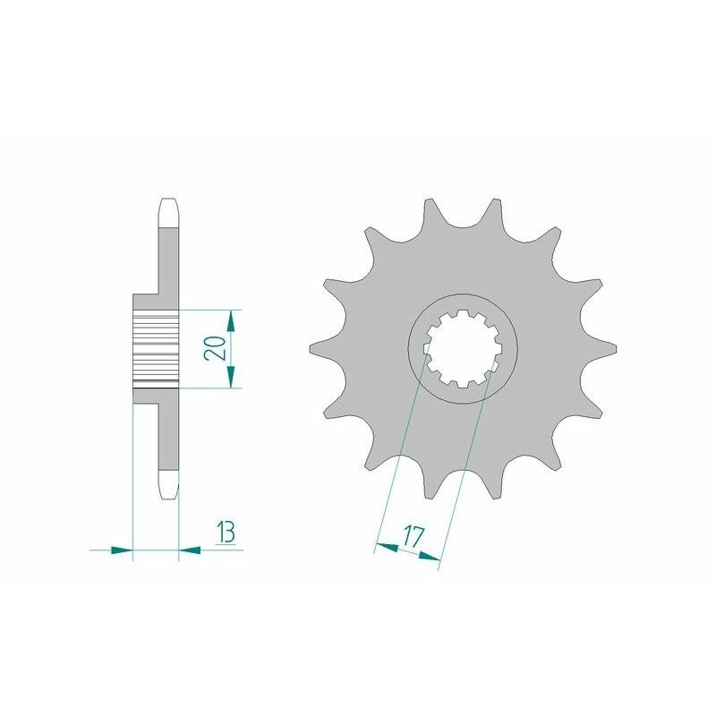 Piñón AFAM acero estándar 94215 - Paso 520 - motoscamaralweb.com