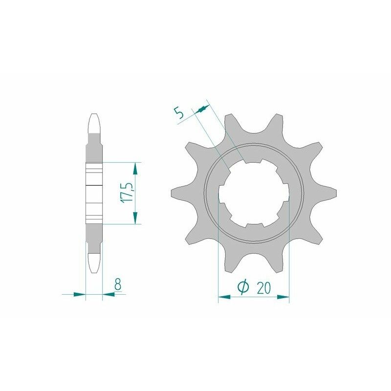 Piñón AFAM acero estándar 94306 - Paso 520 - motoscamaralweb.com