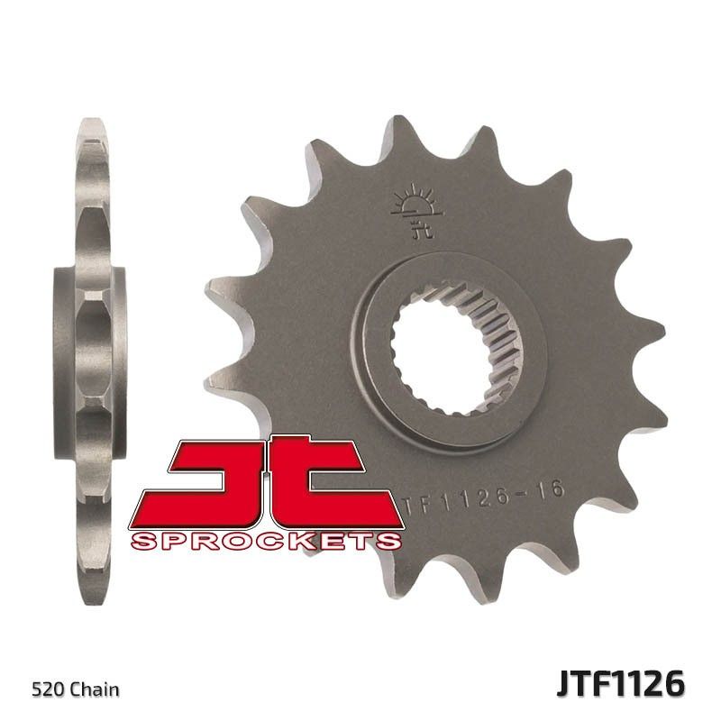 Piñón JT SPROCKETS acero estándar 1126 - Paso 520 - motoscamaralweb.com