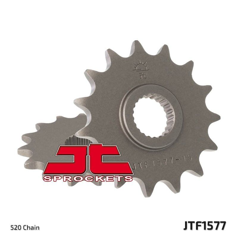 Piñón JT SPROCKETS acero estándar 1577 - Paso 520 - motoscamaralweb.com