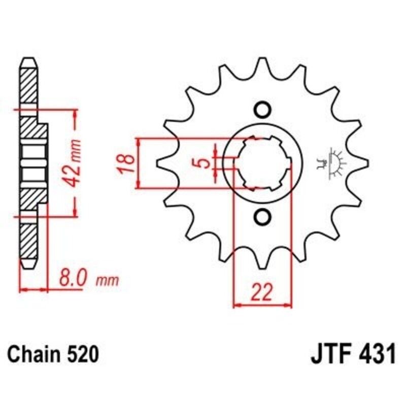 Piñon JT 431 de acero con 11 dientes - motoscamaralweb.com