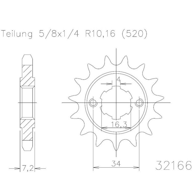 Piñon ESJOT Acero 50-32166 15 dientes - motoscamaralweb.com