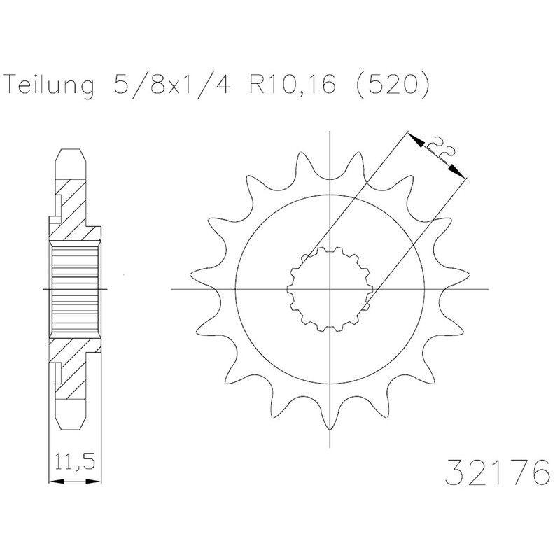 Piñon ESJOT Acero 50-32176 15 dientes - motoscamaralweb.com