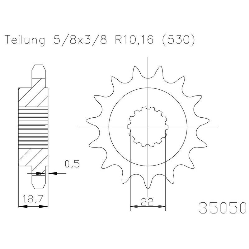 Piñon ESJOT Acero 50-35050 15 dientes - motoscamaralweb.com