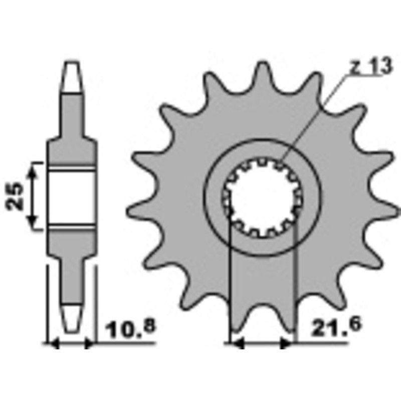 Piñón PBR acero estándar 2086 - 525 - motoscamaralweb.com