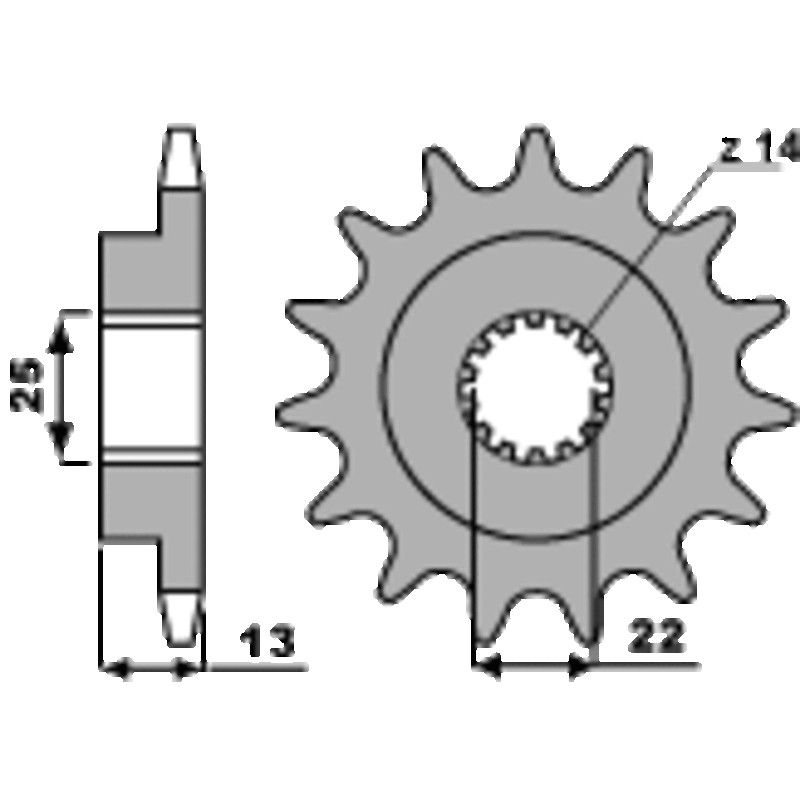Piñón PBR acero estándar 2201 - Paso 525 - motoscamaralweb.com