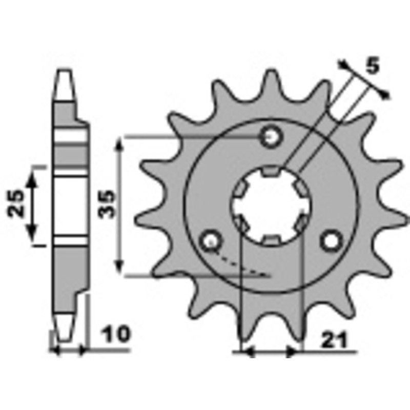 Piñón PBR acero estándar 412 - 520 - motoscamaralweb.com