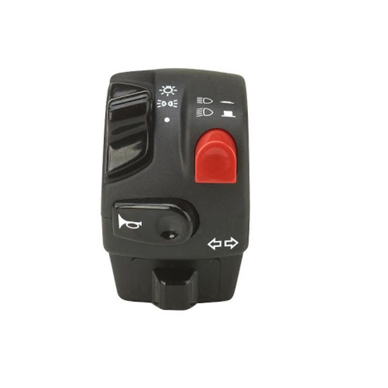 Botonera Domino izquierda. claxon. intermitente Luz corta/larga L45mm - motoscamaralweb.com