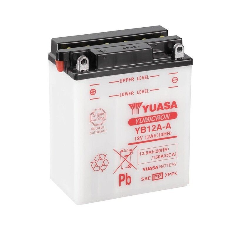 Batería YUASA YB12A-A Combipack (con electrolito) - motoscamaralweb.com