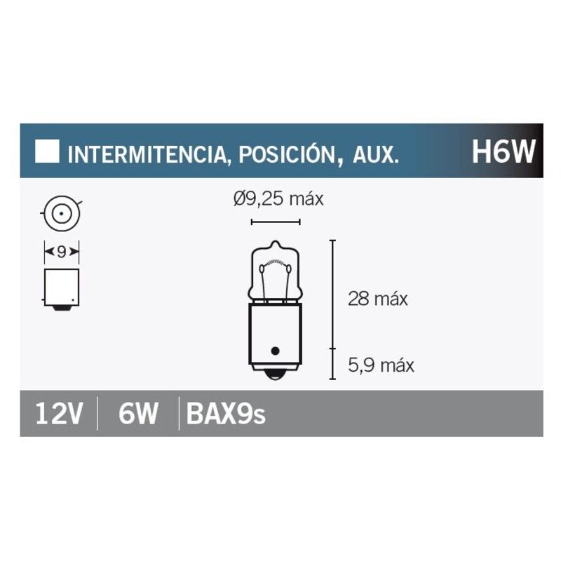 Lámpara V PARTS 12V 6W - 10 uds - motoscamaralweb.com