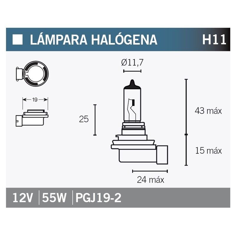 Lámpara V PARTS halógena H11 - motoscamaralweb.com