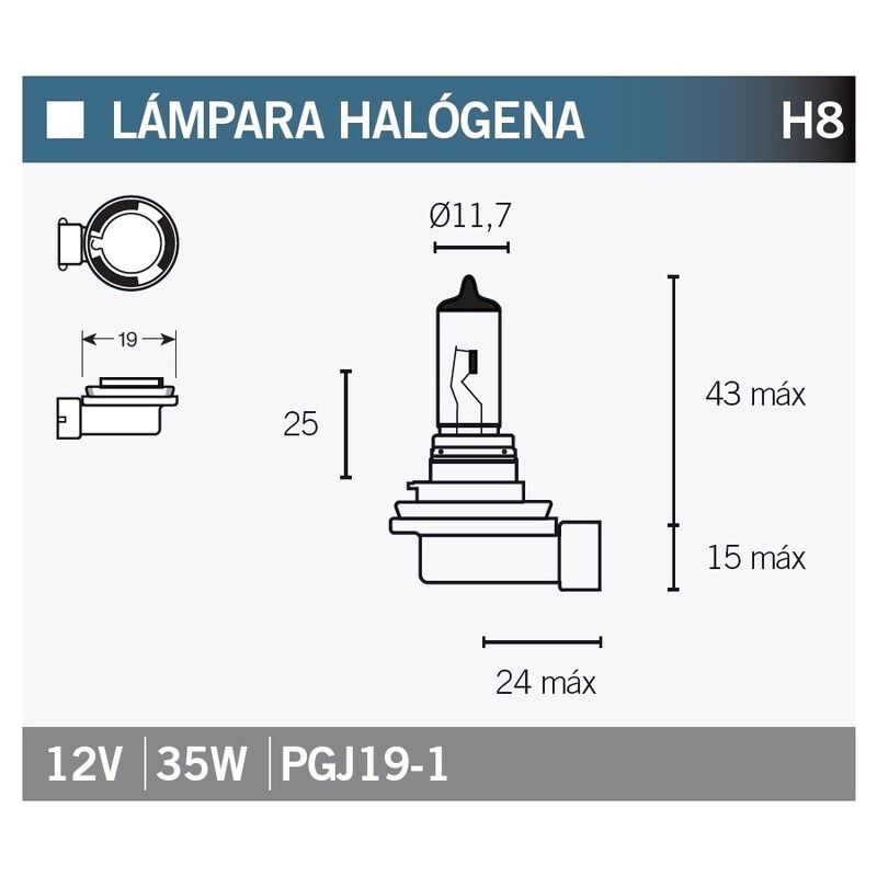 Lámpara V PARTS halógena H8 - motoscamaralweb.com