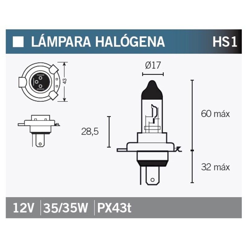 Lámpara V PARTS halógena HS1 - motoscamaralweb.com