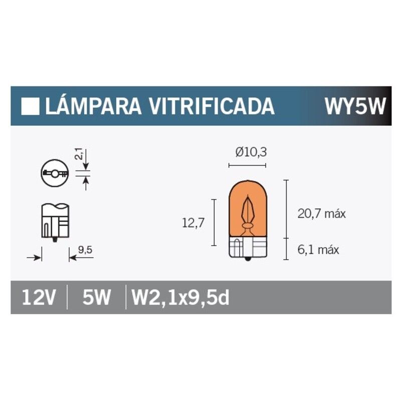 Lámpara V PARTS 12V 5W - 10 uds - motoscamaralweb.com