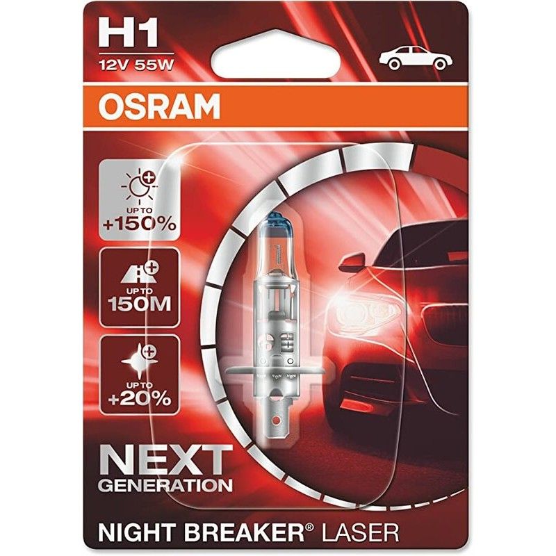 Lámpara OSRAM Night Breaker Laser H1 Light 12V 55W - 1 ud - motoscamaralweb.com