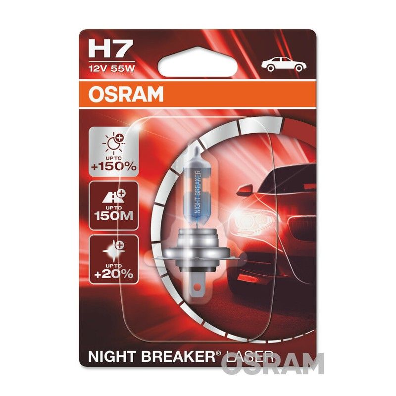 Lámpara OSRAM Night Breaker Laser H7 Light 12V 55W - 1 ud - motoscamaralweb.com
