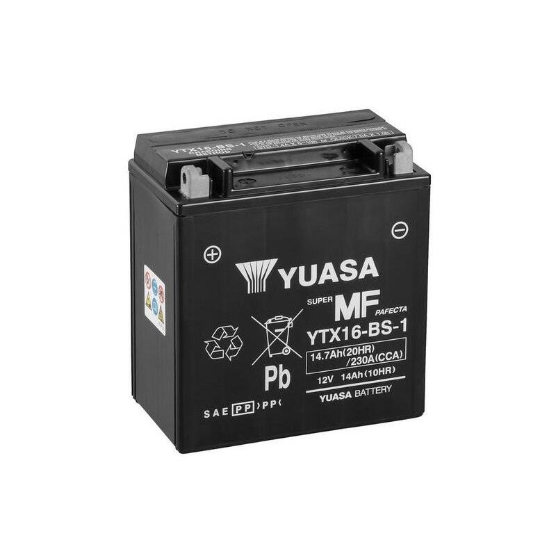 Batería YUASA YTX16-BS-1 Combipack (con electrolito) - motoscamaralweb.com