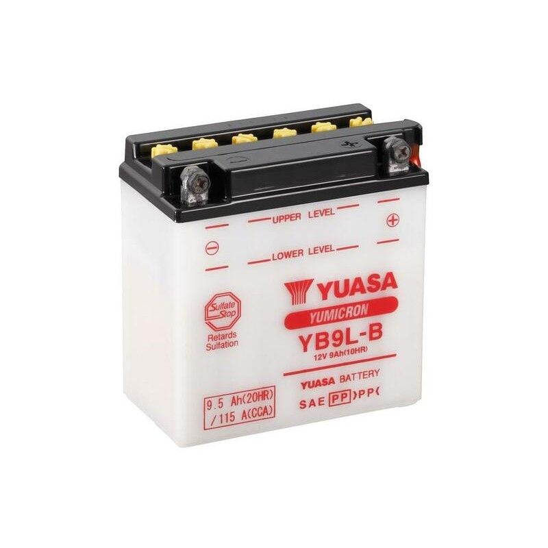 Batería YUASA YB9L-B Dry charged (sin electrolito) - motoscamaralweb.com